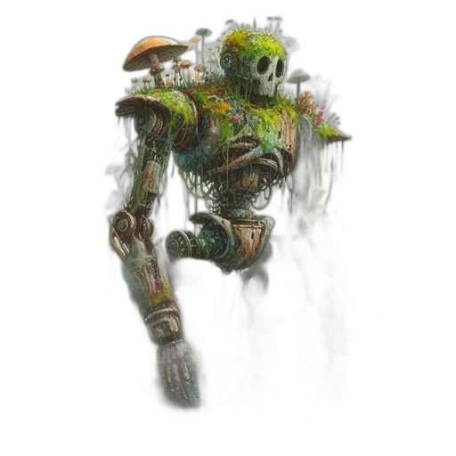 robot, creature, animal, staff transparent PNG cut-out