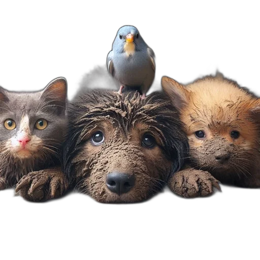 animal, staff, photorealistic, 3d render transparent PNG cut-out