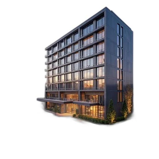 building, 3d render, photorealistic, courtyard transparent PNG cut-out