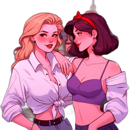 comic book art, concept art, cartoon, vaporwave transparent PNG cut-out