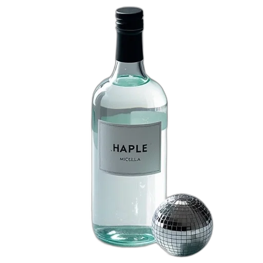 bottle, 3d render, clear, glass transparent PNG cut-out
