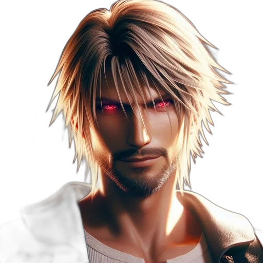face, hair, staff, photorealistic transparent PNG cut-out