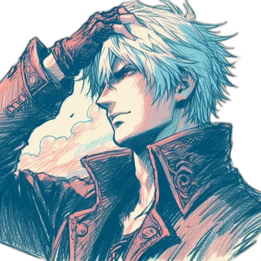 jacket, face, weapon, concept art transparent PNG cut-out
