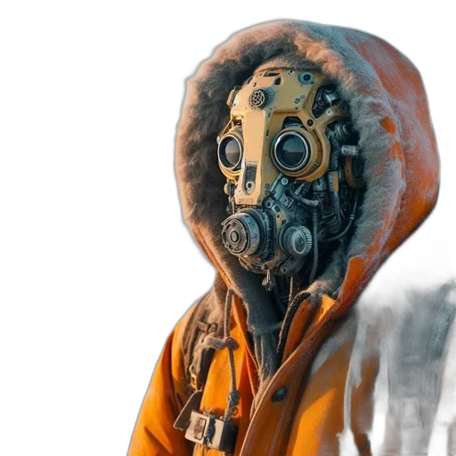 mask, jacket, robot, face transparent PNG cut-out