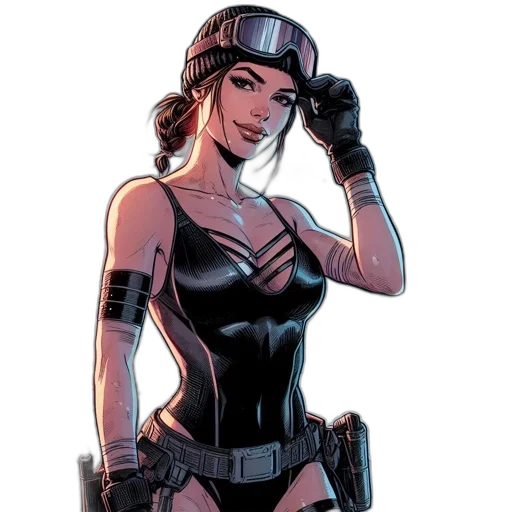 comic book art, concept art, cartoon, cyberpunk transparent PNG cut-out