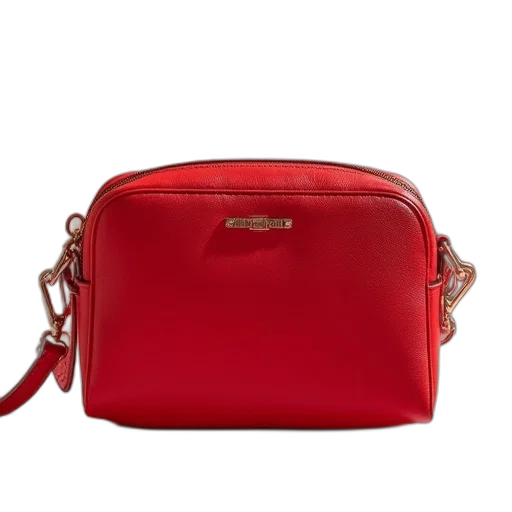 red, small, crossbody, wallet transparent PNG cut-out