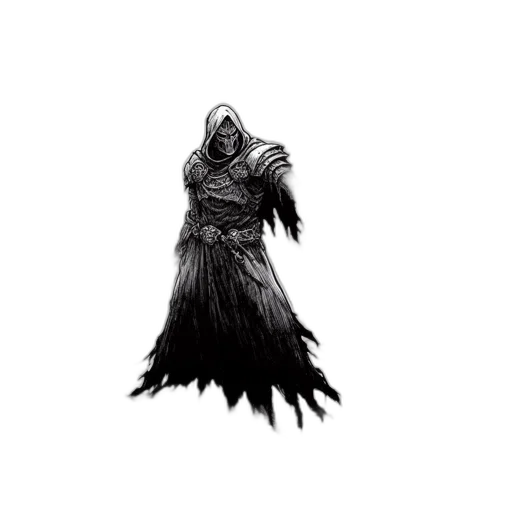 creature, jacket, staff, mask transparent PNG cut-out