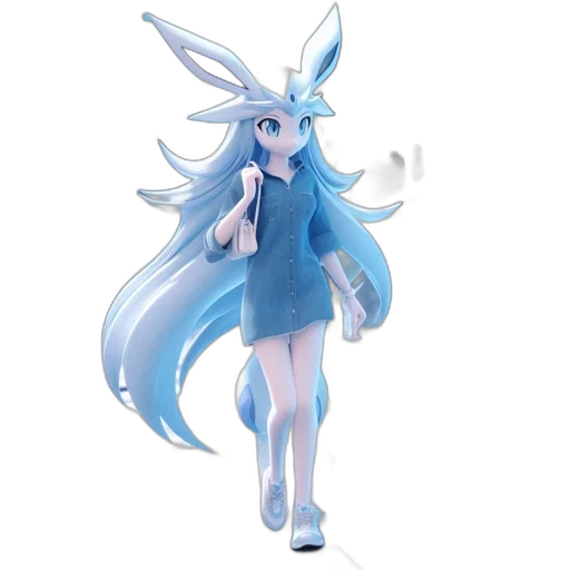 dress, staff, creature, concept art transparent PNG cut-out