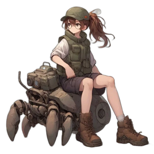 weapon, robot, hat, car transparent PNG cut-out