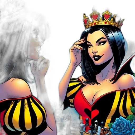comic book art, concept art, regal, female transparent PNG cut-out