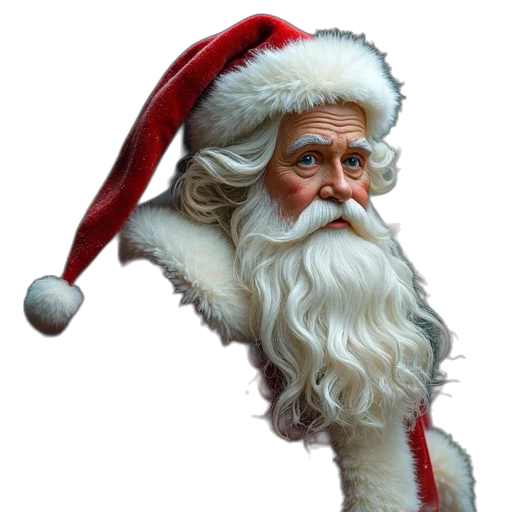 3d render, photorealistic, santa, clause transparent PNG cut-out
