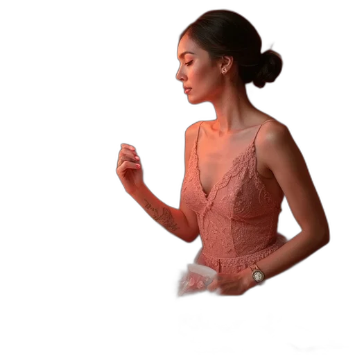 dress, jewelry, 3d render, concept art transparent PNG cut-out