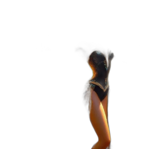 dress, staff, hair, creature transparent PNG cut-out