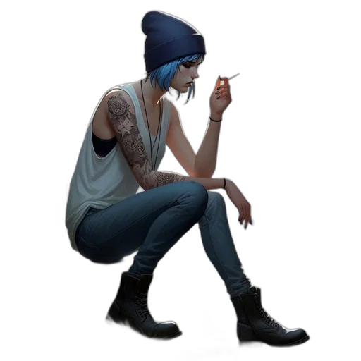 hat, jewelry, jacket, face transparent PNG cut-out