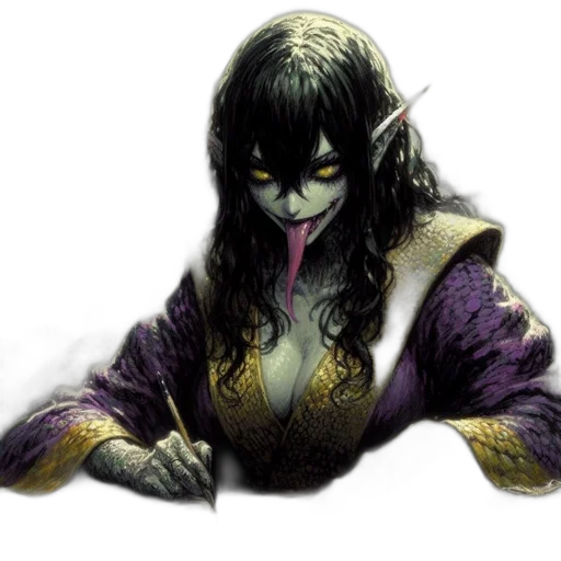 staff, dragon, mask, fantasy art transparent PNG cut-out