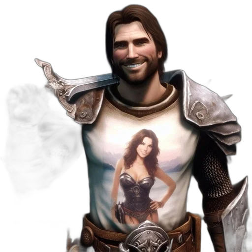 sword, dress, face, fantasy art transparent PNG cut-out