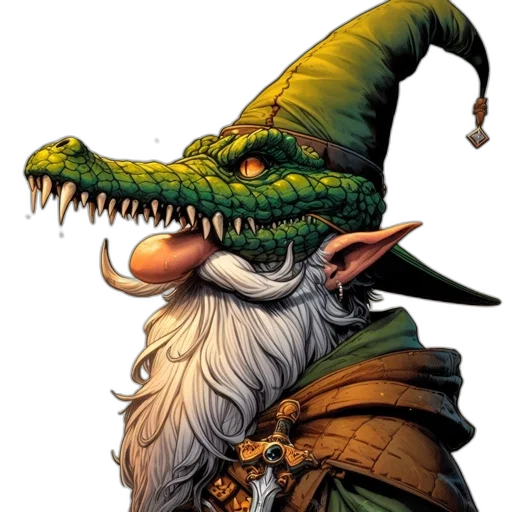 dragon, staff, hat, creature transparent PNG cut-out