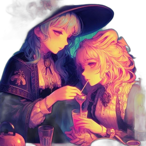 hat, mask, watercolor, fantasy art transparent PNG cut-out