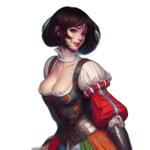 dress, staff, crown, face transparent PNG cut-out
