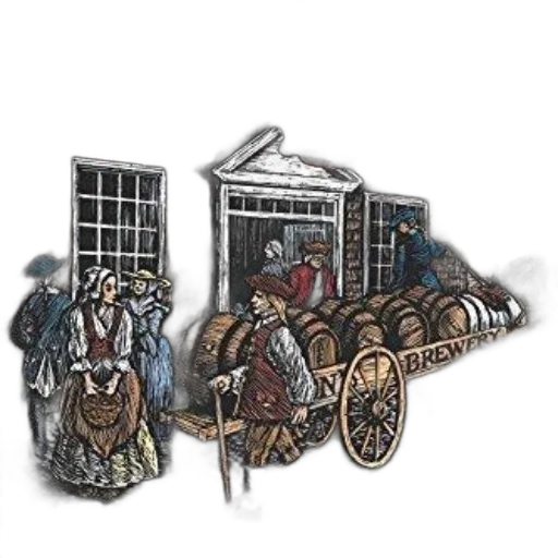 concept art, fantasy art, city street, snow transparent PNG cut-out