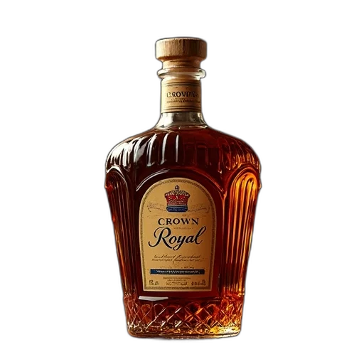 crown, bottle, photorealistic, 3d render transparent PNG cut-out
