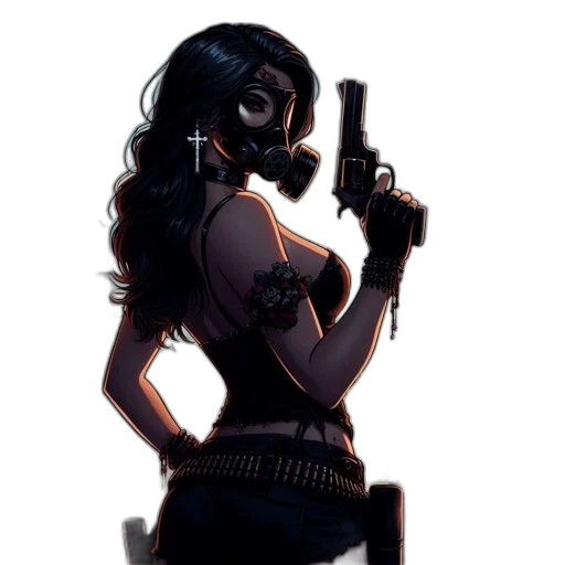 weapon, mask, comic book art, concept art transparent PNG cut-out