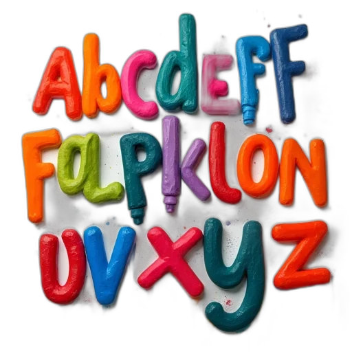 furniture, 3d render, colorful, alphabet transparent PNG cut-out