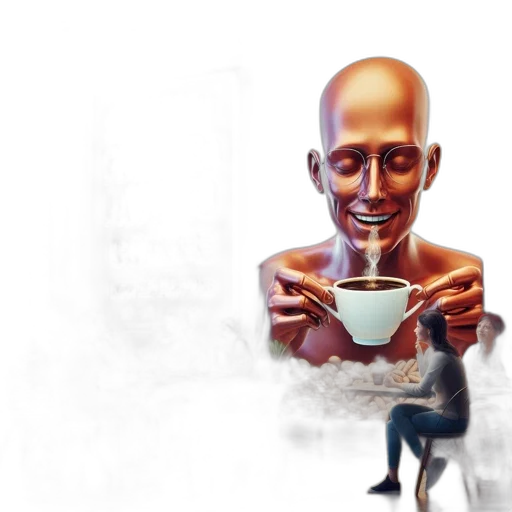 robot, food, 3d render, concept art transparent PNG cut-out