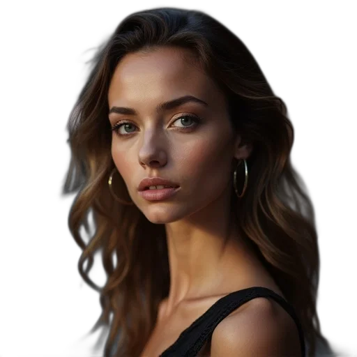face, jewelry, dress, hair transparent PNG cut-out