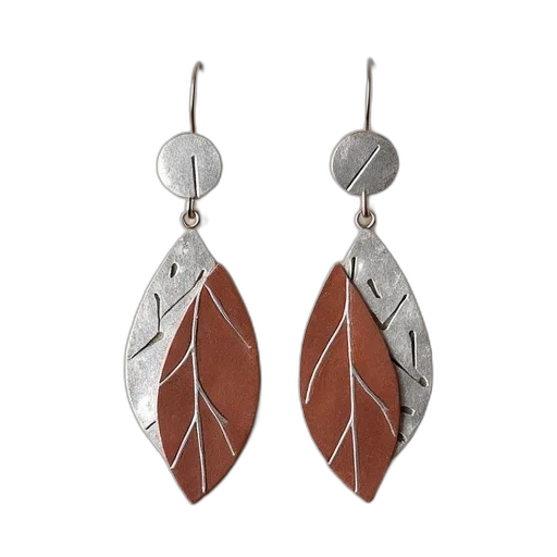 jewelry, earth tones, pair, earrings transparent PNG cut-out