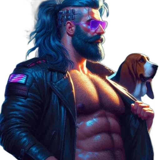 animal, jacket, creature, cyberpunk transparent PNG cut-out