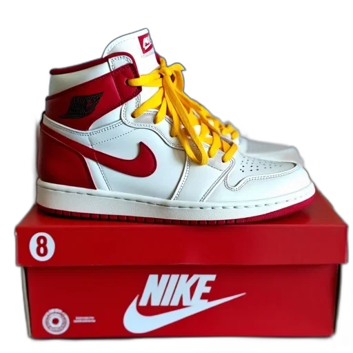 shoes, red, pair, white transparent PNG cut-out