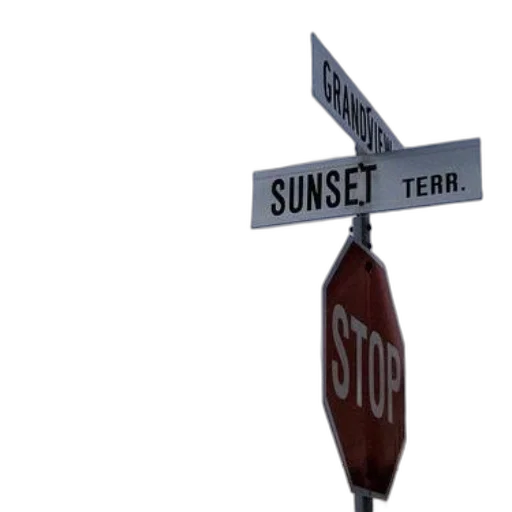 3d render, sunset, city street, stop transparent PNG cut-out
