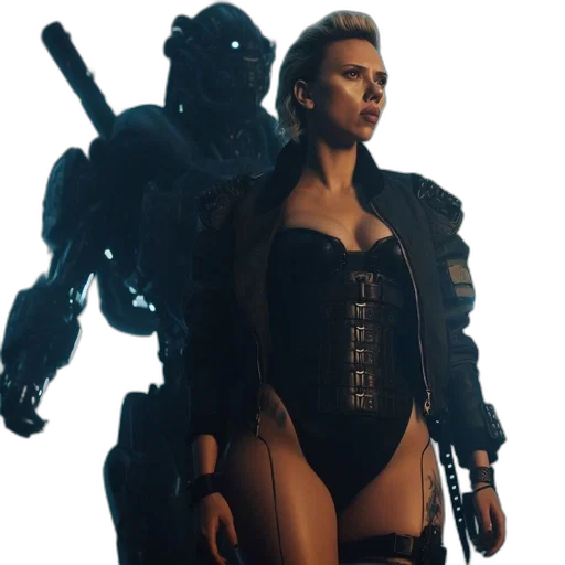 robot, jacket, cyberpunk, concept art transparent PNG cut-out