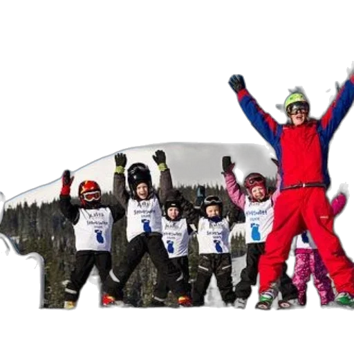 group, children, ski, gear transparent PNG cut-out