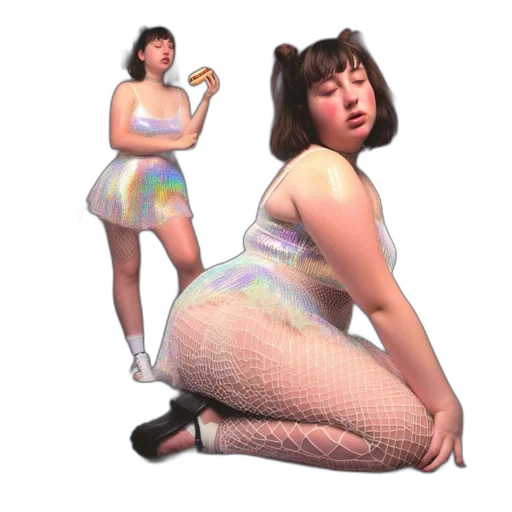 dress, concept art, 3d render, vaporwave transparent PNG cut-out