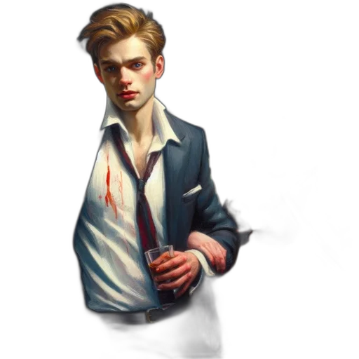 jacket, staff, face, concept art transparent PNG cut-out