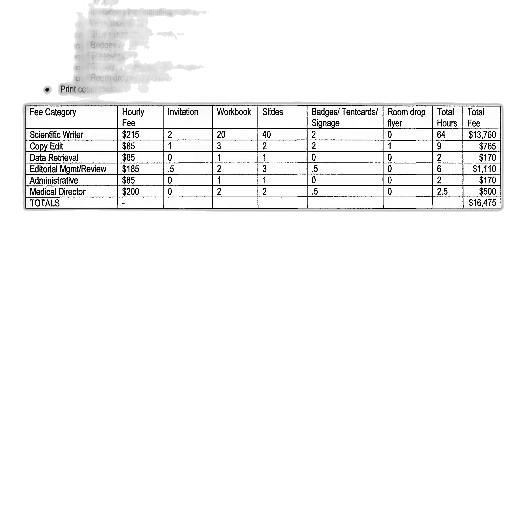 table, showing, various, fees transparent PNG cut-out