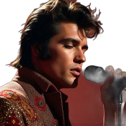 jacket, hair, photorealistic, elvis transparent PNG cut-out