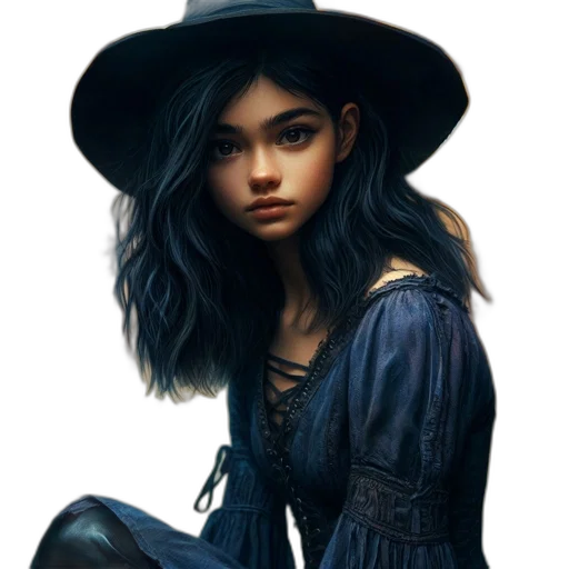 face, hat, dress, jacket transparent PNG cut-out