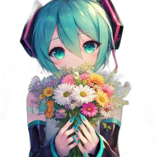 flower, robot, dress, staff transparent PNG cut-out