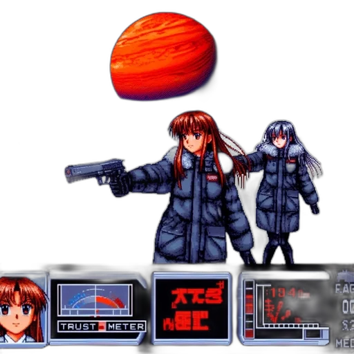 weapon, jacket, pixel art, concept art transparent PNG cut-out