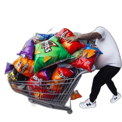 food, jacket, man, pushes transparent PNG cut-out
