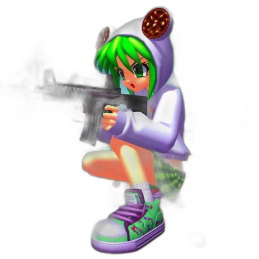 weapon, jacket, robot, staff transparent PNG cut-out