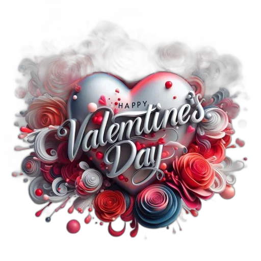 3d render, photorealistic, vibrant, valentine transparent PNG cut-out