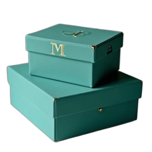 green, teal, box, gold transparent PNG cut-out