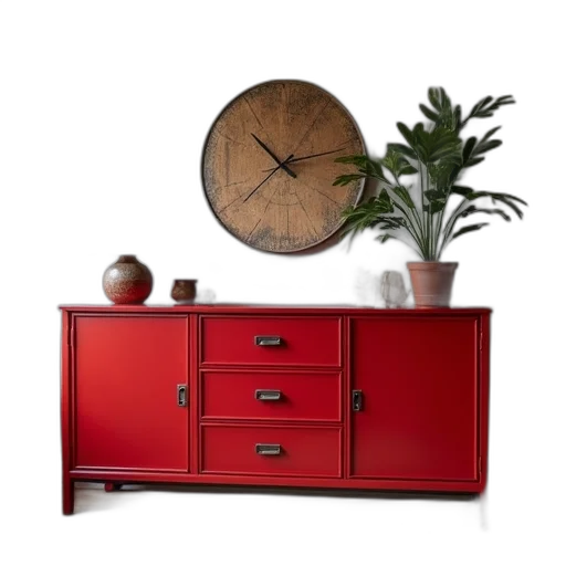 furniture, 3d render, photorealistic, red transparent PNG cut-out