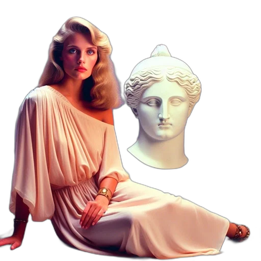 dress, crown, jewelry, vaporwave transparent PNG cut-out