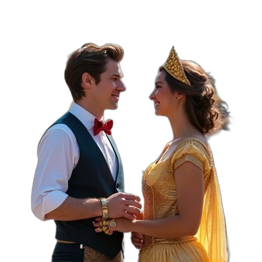 crown, dress, city street, fire transparent PNG cut-out