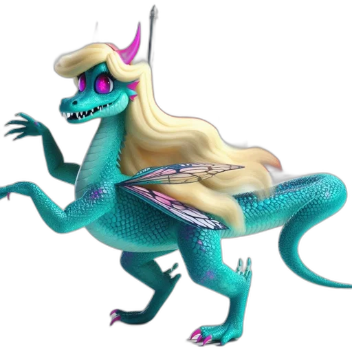 dragon, creature, animal, staff transparent PNG cut-out